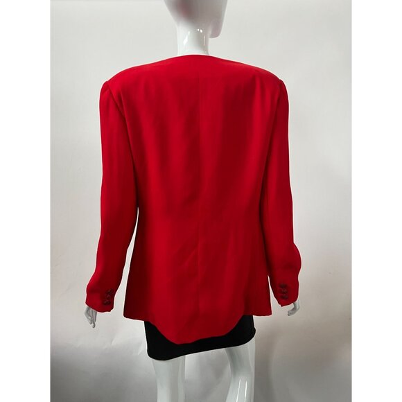 St. Anthony Red Evening Jacket With Beaded Details & Sequins Size 12 Polyester W - Picture 14 of 16
